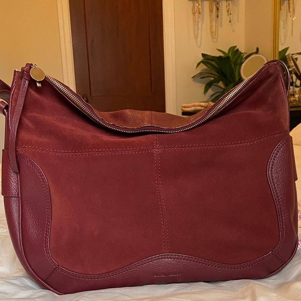 See By Chloe Burgundy Suede and Leather Burgundy Hobo Bag